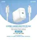 Anker 313 Combo 45W Fast Charger 2.0 for Samsung also PPS/PD/IQ3 Support White