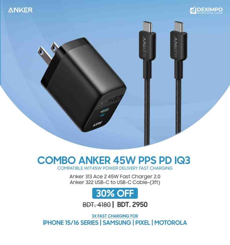 Anker Samsung 45w Combo Blackdeximpo_anker_bangladesh_Acefast_bangladesh