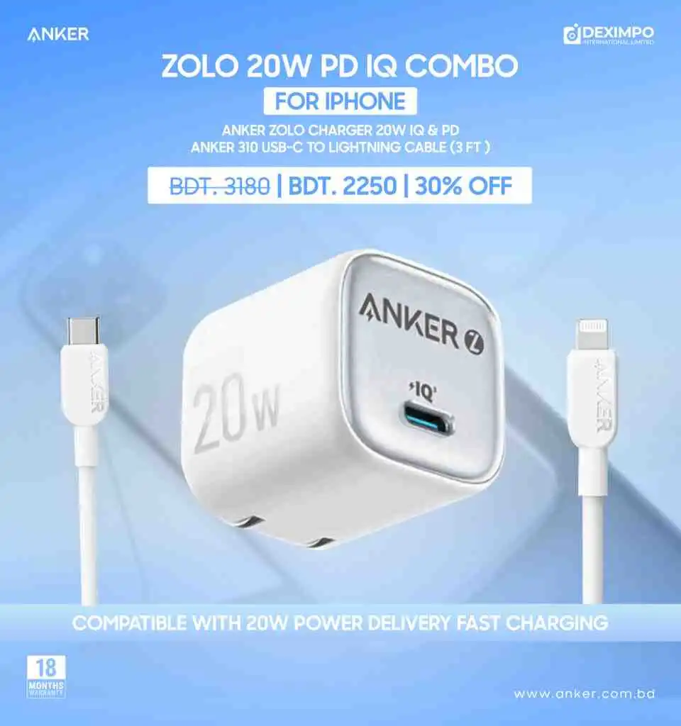 Zolo apple combo 310 3ft normaldeximpo_anker_bangladesh_Acefast_bangladesh