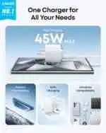 Anker Nano Charger 45W Allrounder Combo 3ft Braided Cable For (iPhone, Samsung, Pixel) - Image 4