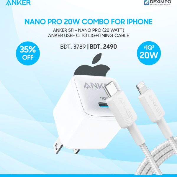 Anker Nano Pro 20w Combo For iPhone Braided