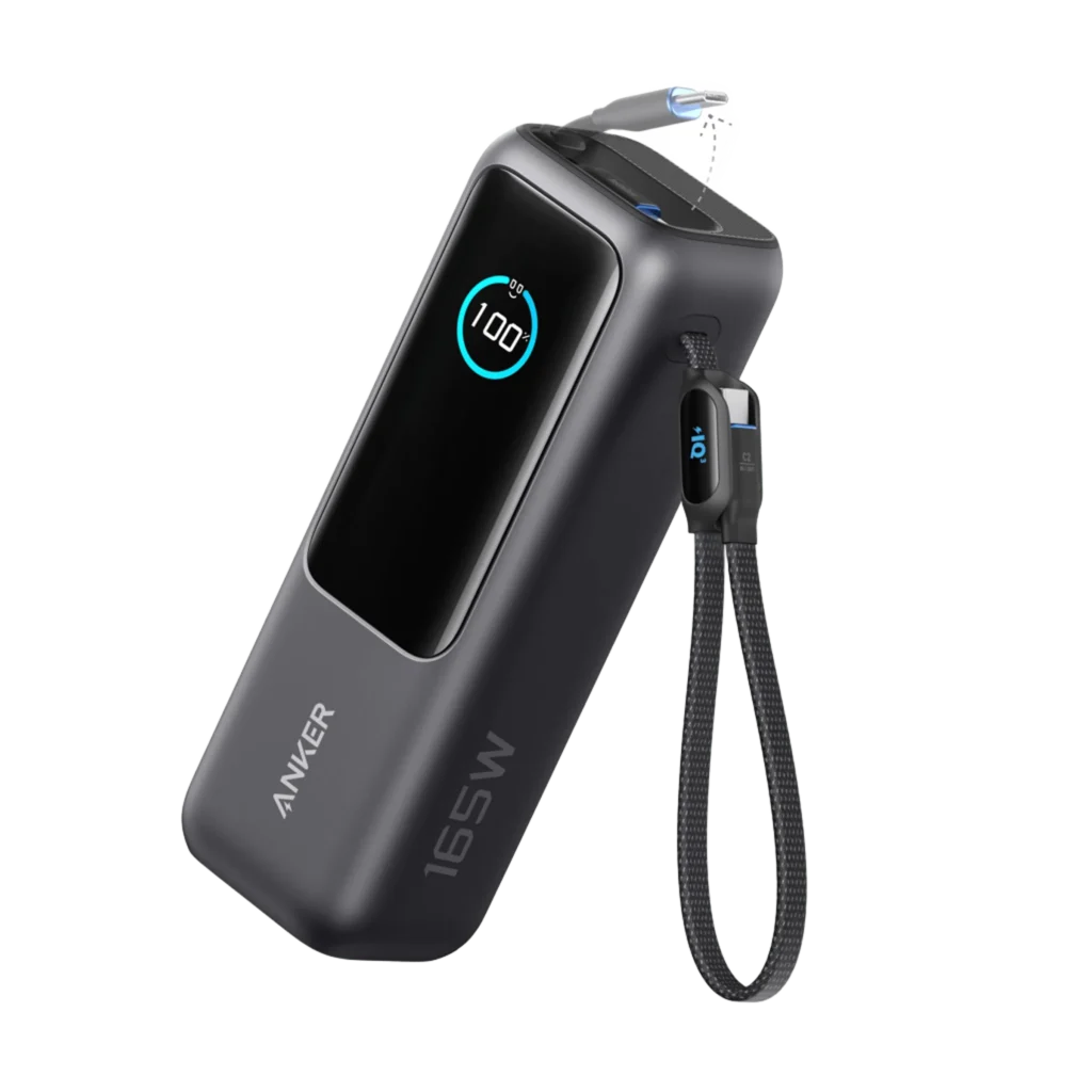 Anker Laptop Power Bank (25K, 165W, Built-In and Retractable Cables)