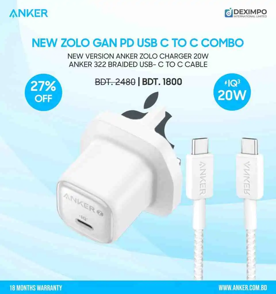 New Zolo 20W USB C Combo Braided 1deximpo_anker_bangladesh_Acefast_bangladesh