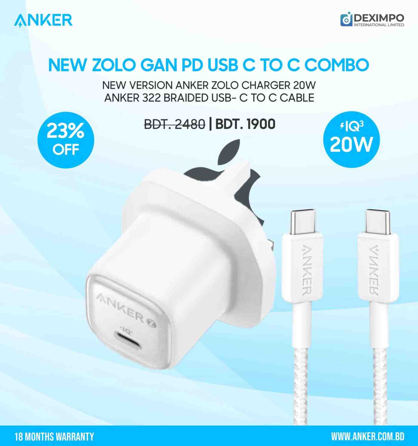New Zolo 20W USB C Combo Braided scaleddeximpo_anker_bangladesh_Acefast_bangladesh