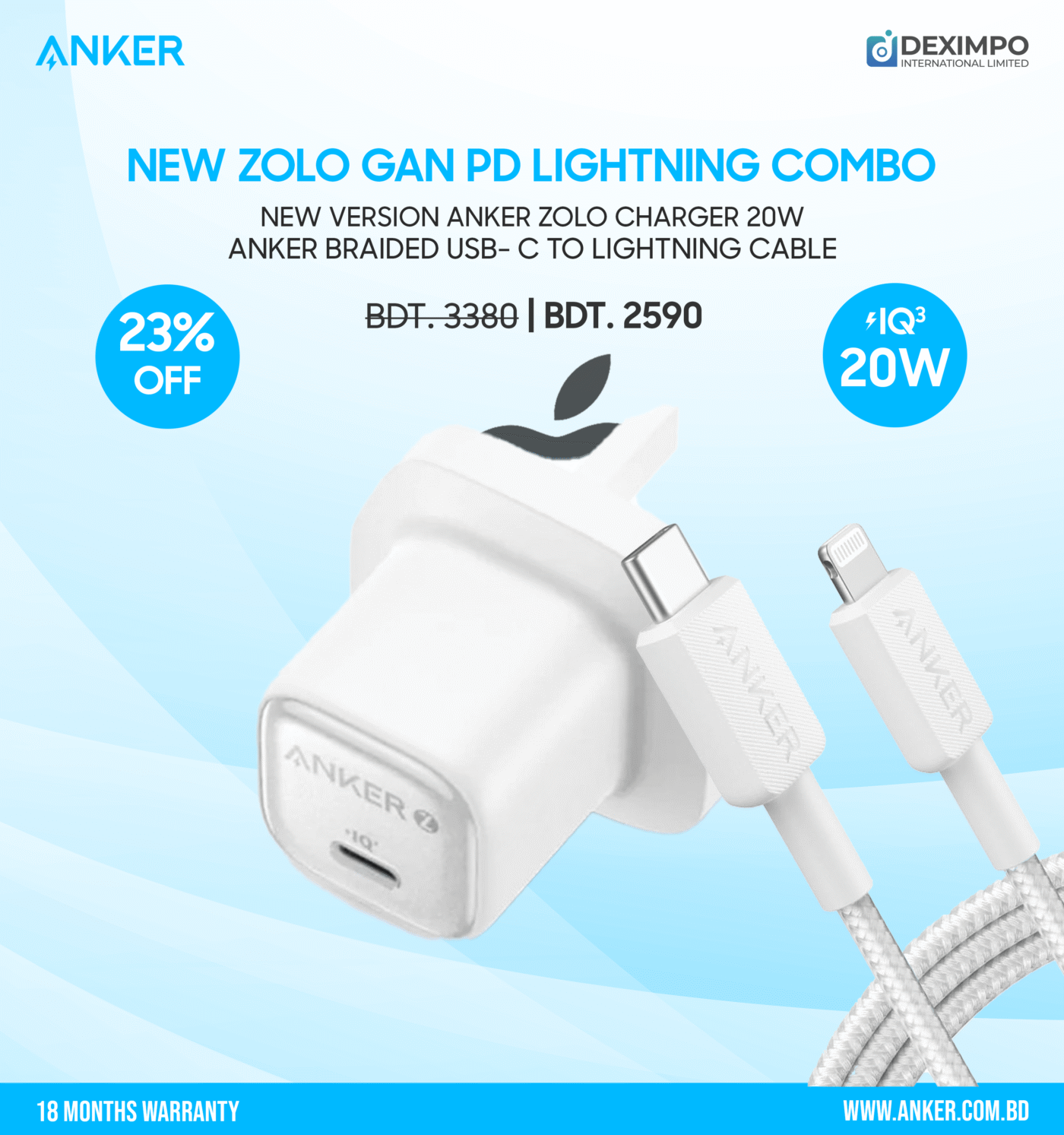 New Zolo 20w Combo For IPhone Braided scaleddeximpo_anker_bangladesh_Acefast_bangladesh