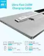 Anker Zolo USB-C to USB-C Data Cable (1.5 Meters, 240W, Braided) - Image 3