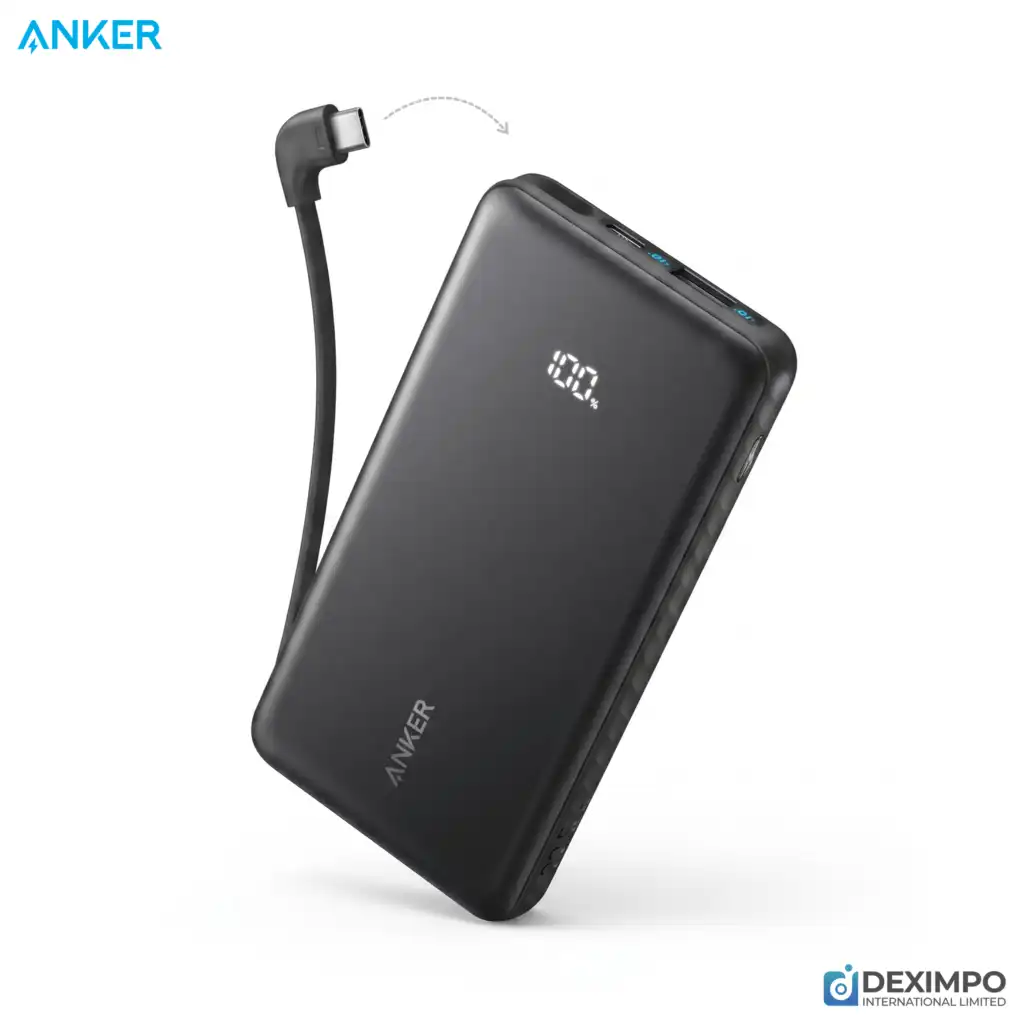 Anker Zolo 10000mAh 22.5W Power Bank with Built in USB C Cable Black phdeximpo_anker_bangladesh_Acefast_bangladesh