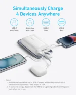 Anker Zolo Power Bank (20K, Built-In USB-C & Lightning Cable) 30W Fast Charging 20000mAh MFi Certified Power Bank - Image 5