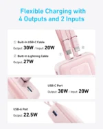 Anker Zolo Power Bank (20K, Built-In USB-C & Lightning Cable) 30W Fast Charging 20000mAh MFi Certified Power Bank - Image 6