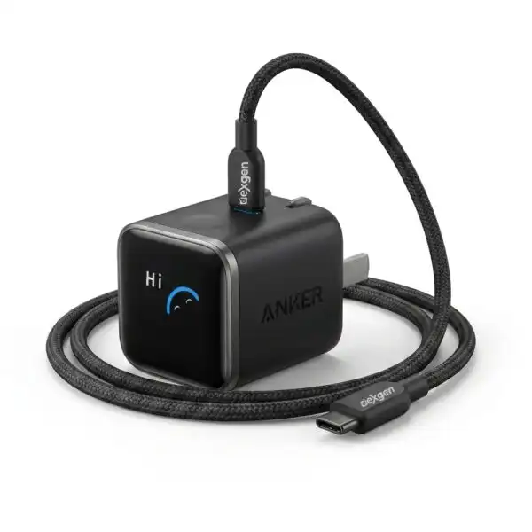 Anker Nano 45W Smart Display Foldable Charger with DexGen NEO Braided Type-C to Type-C Cable Combo
