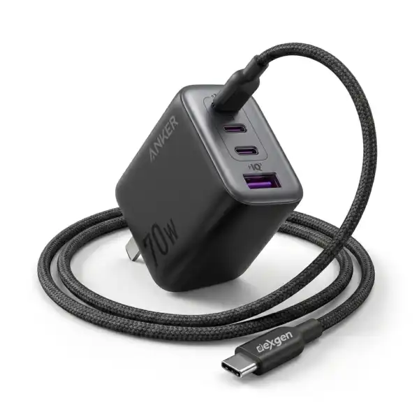 Anker Zolo 70W 4-Port GaN Fast Charger with DexGen NEO Type-C to Type-C Cable Combo