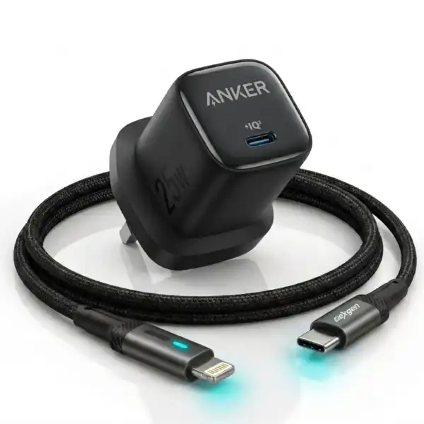 Anker 25W Compact PD & PPS Fast Charger with DexGen Prime USB-C to Lightning Data Cable Combo