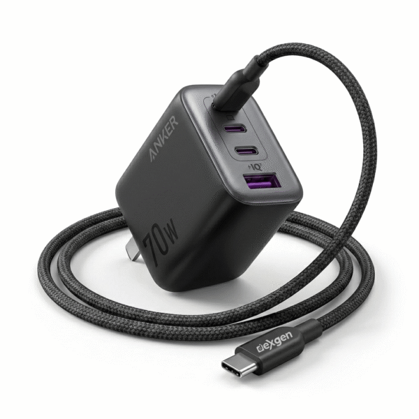 Anker Zolo 70W 4-Port GaN Fast Charger with DexGen NEO Type-C to Type-C Cable Combo